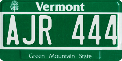 VT license plate AJR444