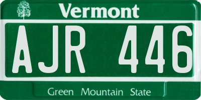 VT license plate AJR446