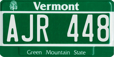 VT license plate AJR448