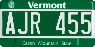 VT license plate AJR455