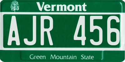 VT license plate AJR456