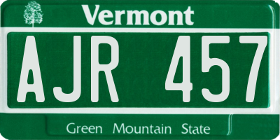 VT license plate AJR457
