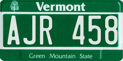 VT license plate AJR458