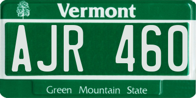 VT license plate AJR460