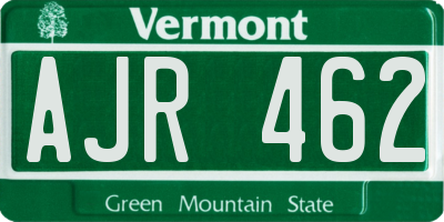 VT license plate AJR462