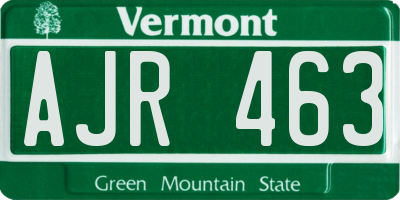 VT license plate AJR463