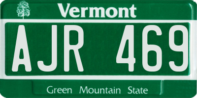 VT license plate AJR469