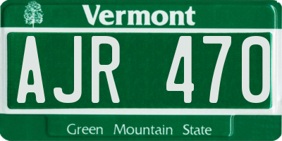VT license plate AJR470