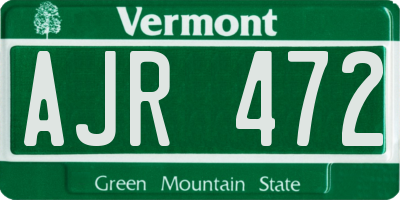 VT license plate AJR472