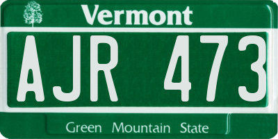 VT license plate AJR473