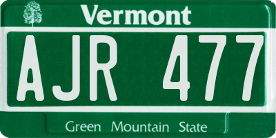 VT license plate AJR477