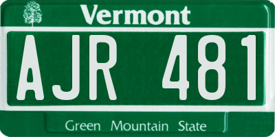 VT license plate AJR481