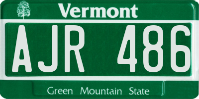 VT license plate AJR486