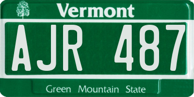 VT license plate AJR487