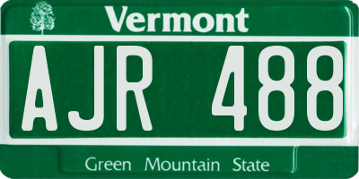 VT license plate AJR488