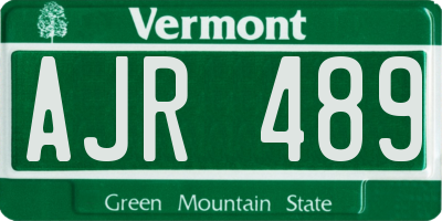 VT license plate AJR489