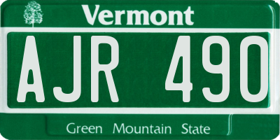 VT license plate AJR490