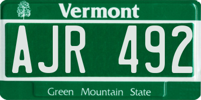 VT license plate AJR492