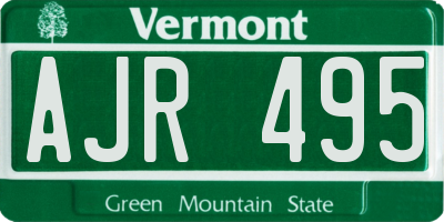 VT license plate AJR495