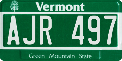 VT license plate AJR497