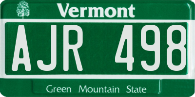 VT license plate AJR498