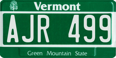 VT license plate AJR499