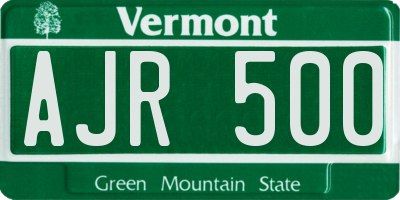 VT license plate AJR500