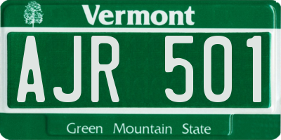 VT license plate AJR501