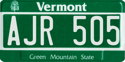 VT license plate AJR505