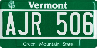VT license plate AJR506
