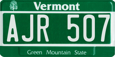 VT license plate AJR507