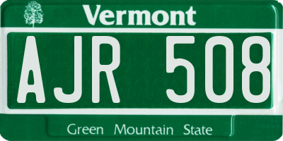 VT license plate AJR508