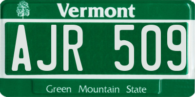 VT license plate AJR509