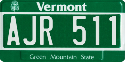 VT license plate AJR511