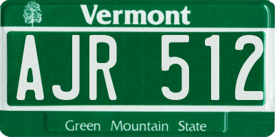 VT license plate AJR512