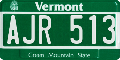 VT license plate AJR513