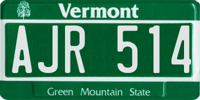 VT license plate AJR514