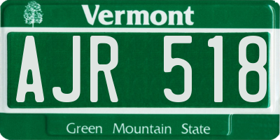VT license plate AJR518