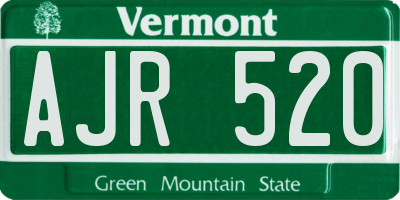 VT license plate AJR520