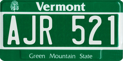 VT license plate AJR521