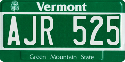 VT license plate AJR525