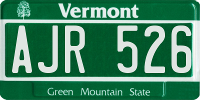 VT license plate AJR526