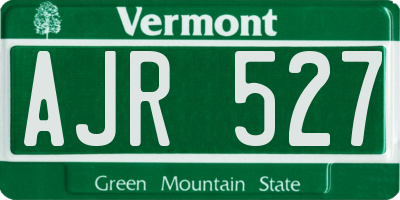 VT license plate AJR527