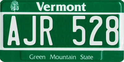 VT license plate AJR528