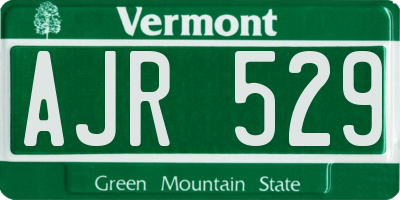 VT license plate AJR529