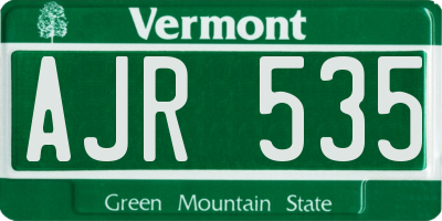 VT license plate AJR535