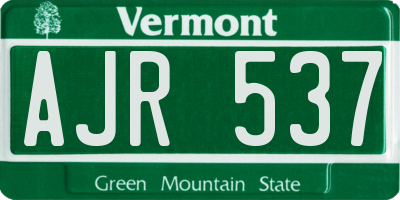 VT license plate AJR537