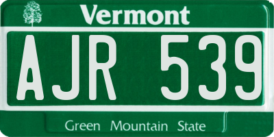 VT license plate AJR539