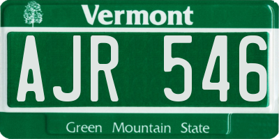 VT license plate AJR546