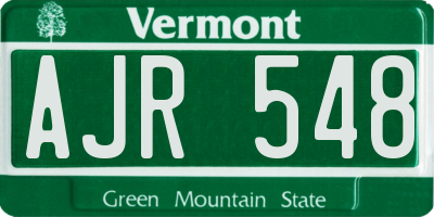 VT license plate AJR548